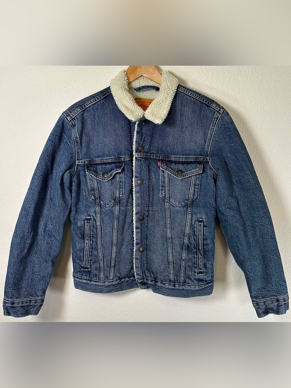 Levis Blue Sherpa-Lined Denim Jacket